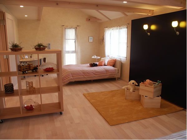 木原ホーム家の森展示場FIONA戸建住宅モデルハウスの子ども部屋です。
